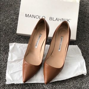 Manolo Blahnik Tan Leather Heels